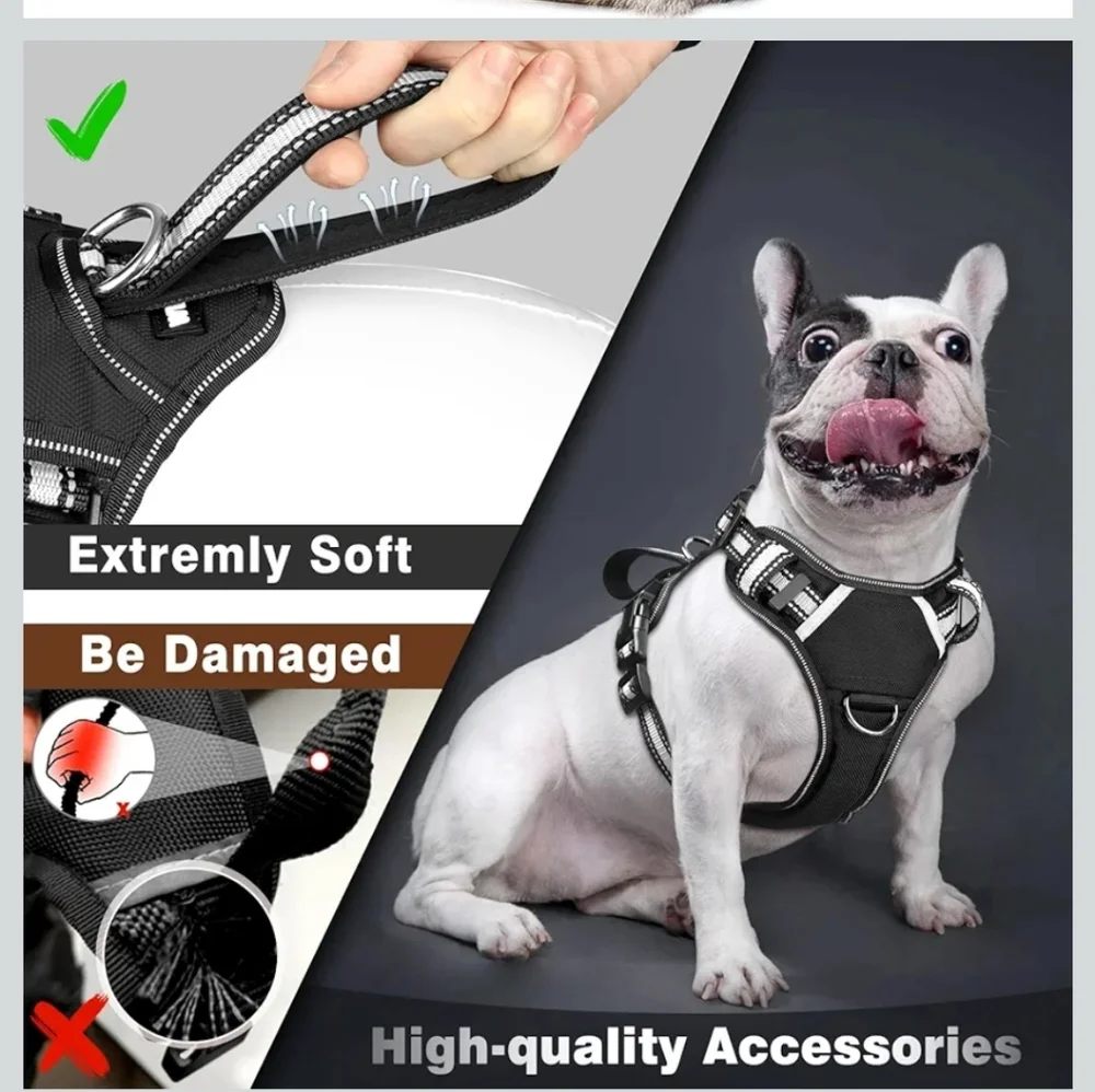 NWT WINSEE Service Dog Vest No Pull Dog Harness with 7 Dog Patches, Reflective